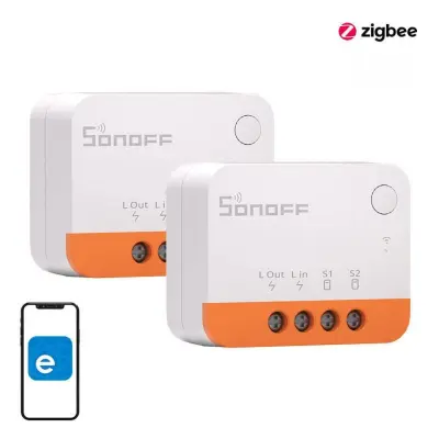 Set od 2 pametna ZigBee 3.0 prekidača bez neutralne žice 1-kanalni eWeLink