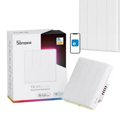 Pametni LED RGB WiFi zidni prekidač osjetljiv na dodir TX T5 eWeLink 4-kanalni