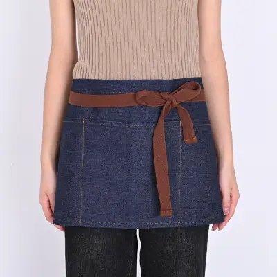 Denim half-waist apron Plava
