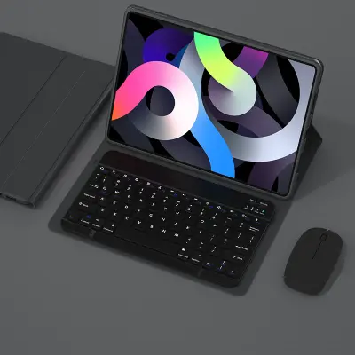 Futrola s Tipkovnicom i Mišem za Xiaomi Pad 5 Pro 12.4 Inča – Bežična, Odvojiva, Zaštitna Navlaka Crna