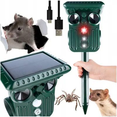 Ultrazvučna baterija. 2000mAh LED tjerač životinja i ptica sa senzorom pokreta