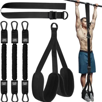 Traka za povlačenje / Traka za trening povlačenja - Pomoć pri povlačenju za trening snage i fitness Crna
