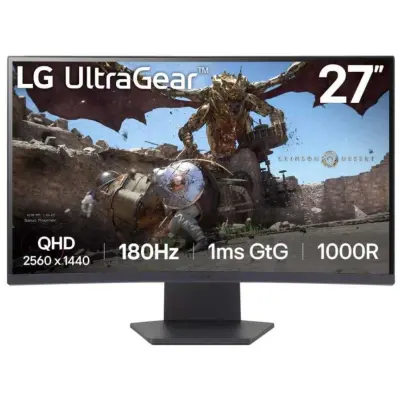 LG UltraGear 68,6 cm (27,0") 27GS60QC monitor, IPS/VA, 16:9, 2560x1440, rotirajući, HDMI, DisplayPort, USB