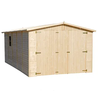 Drvena garaža 15 m² - V222x516x324 cm - Panel konstrukcija - TIMBELA M101