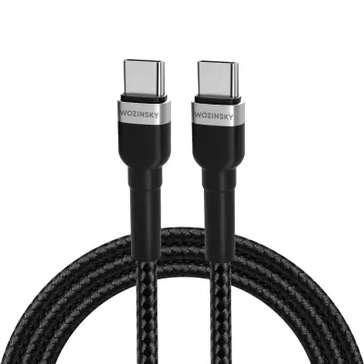 Pleteni USB-C na USB-C PD 65W kabel, 2 m, crni