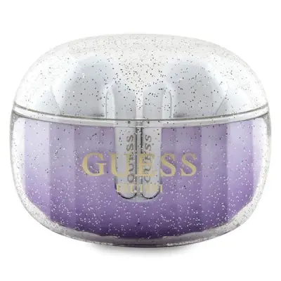 GUESS GLITTER GRADIENT BLUETOOTH TWS slušalice ljubičaste s futrolom za punjenje