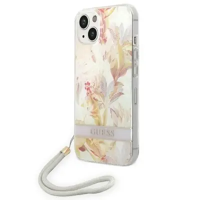 Maska za iPhone 14 Plus od TPU-a cvjetni motiv s odvojivom vezicom