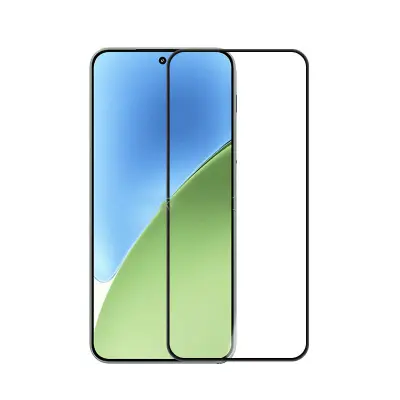 Xiaomi 15 HD zaštitnik zaslona od kaljenog stakla - Crni svileni tisak [Podrška za otključavanje otiskom prsta] 2-paket Crna