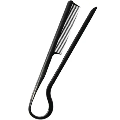 V-Shaped češalj za ravnanje kose za salon i kućnu upotrebu Crna