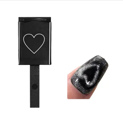 5 Pcs Nail Art Stamping Plates Set - Heart Design, Professional Manicure Tool Crna