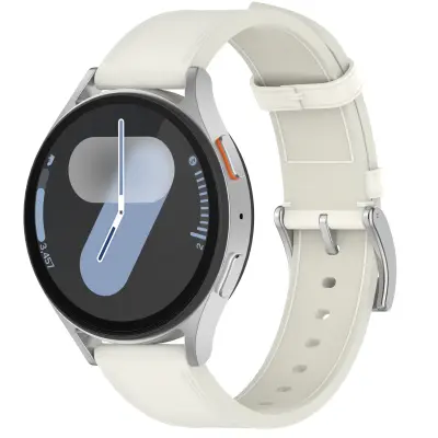 Remen od prave kože za Samsung Watch 4/5/6/7 Bijela