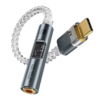BA23 USB-C na 3.5mm audio jack adapter s ugrađenim DAC-om Siva