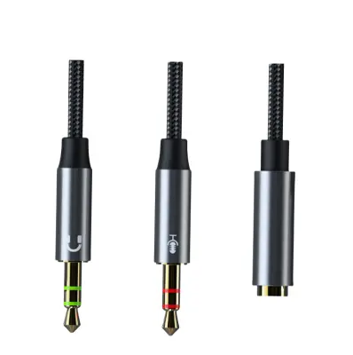 CB01 adapter kabel za razdvajanje slušalica i mikrofona Siva