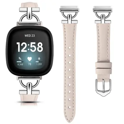 Remen od prave kože za Fitbit Versa 4\/3\/Sense - Ružičasto zlatna Ružičasto zlatna