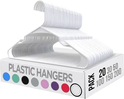 Set 20 tankih plastičnih vješalica za odjeću – štede prostor, s utorima za naramenice | HANGY