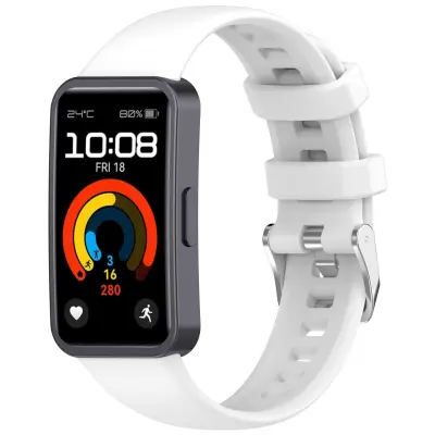 Mekani silikonski remen za sat za Huawei Band 10/9/8 (metalna kopča) Bijela