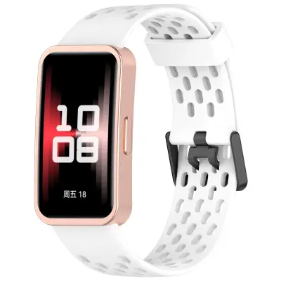 Zamjenska narukvica za Huawei Band 10/9/8 - Dizajn s rupicama za prozračnost Bijela