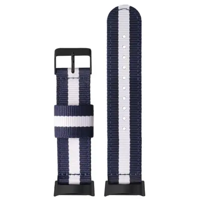 Najlonski remen za sat za Fitbit Charge 5, prozračni sportski zamjenski remen Plava + Bijela