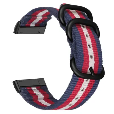 Najlonski remen od platna za Fitbit Versa 3/Sense Plava+crvena+crna