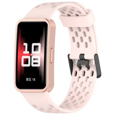 Zamjenska narukvica za Huawei Band 10/9/8 - Dizajn s rupicama za prozračnost Ružičasta