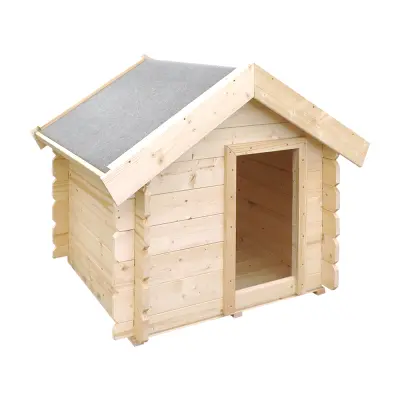 Drvena kućica za pse za vanjsku upotrebu - zaštićeni krov - 76 x 99 x H80 cm, veličina S (za male pse) - TIMBELA M401-1