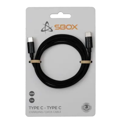 KABEL SBOX USB TYPE C -> USB TYPE C M/M 1M Crni - 60W