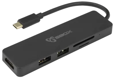 ADAPTER SBOX USB TYPE-C-HDMI/USB-3.0/SD+TF - 5u1 - TCA-51