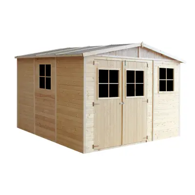 Drvena vrtna kućica - H226x324x316 cm/9 m² - Panel konstrukcija, Vrtna kućica bez podova - TIMBELA M335