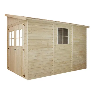 Drvena vrtna kućica (sa 3 zida) - H243x216x318 cm/6 m2- Vrtna kućica s podovima - TIMBELA M339+M339G