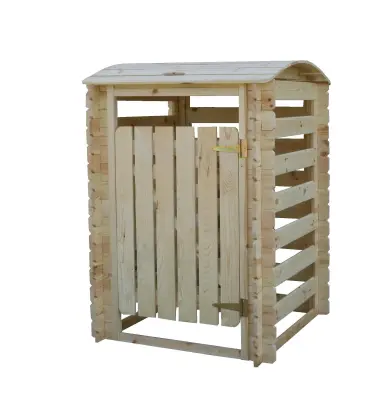Šupa za smeće za 1 kontejner, masivno drvo - 97 x 97 x H137 cm - TIMBELA M606-1