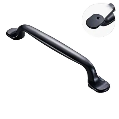 Ručka za ormarić od aluminijske legure - Moderni stil, razmak rupa 128 mm Crna