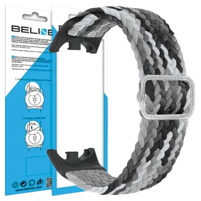 BELINE REMEN ZA MI BAND 9/8, NYLONSKI REMEN ZA SAT, CRNA I BIJELA KUTIJA