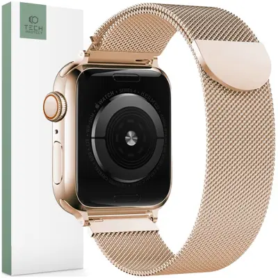 TECH-PROTECT MILANSKA KRAGA ZA APPLE WATCH 4 5 6 7 8 9 SE 38 40 41 MM ZLATNA