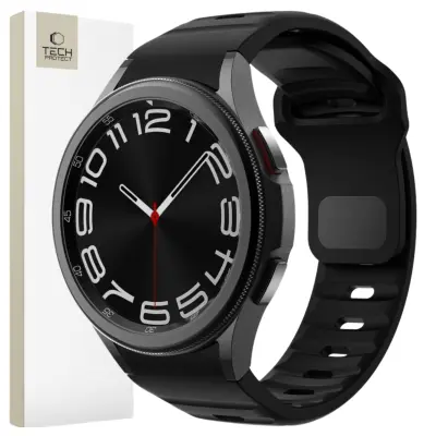 TECH-PROTECT LINE SILIKONSKA TRACA ZA SAMSUNG GALAXY WATCH 4 5 6 7 FE CRNA