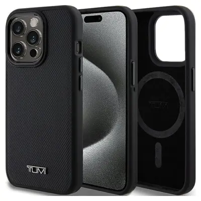 TUMI HARDCASE KOŽNI NOSAČ ZA IPHONE 15 PRO MAX 6.7 ZA MAGSAFE, CRN