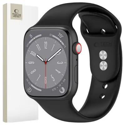TECH-PROTECT SILIKONSKO KUĆIŠTE ZA APPLE WATCH 4 5 6 7 8 9 SE 38 40 41 MM CRNA