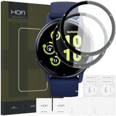 HOFI HYBRIDNO STAKLO, PAKET OD 2 ZA GARMIN VIVOACTIVE 5, CRNA ZAŠTITA