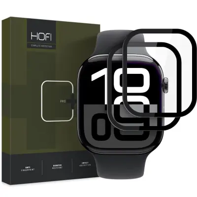 HOFI HYBRID PRO+ 2-PAK HIBRIDNOG STAKLA ZA APPLE WATCH 10 46 MM CRNA