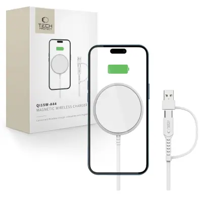 TECH-PROTECT MAGNETSKI BEŽIČNI PUNJAČ MAGSAFE 15W ZA IPHONE BIJELI