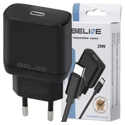 BELINE punjač za utičnicu 1x USB-C 25W + USB-C PD 3.0 kabel za telefone