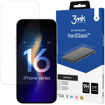 3MK HARDGLASS ZA APPLE IPHONE 16, KALJENO STAKLO