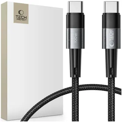 TECH-PROTECT USB-C TYPE-C PD100W 5A 25CM BRZI PUNJAČ SIVI