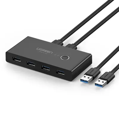 Switch box HUB prekidač 4x USB 3.2 Gen 1 USB razdjelnik za dva računala - crni