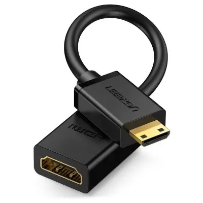 HDMI ženski na mini HDMI muški adapter kabel 4K 60Hz HEC ARC 22cm crni