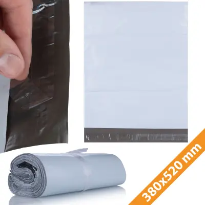 Plasticna Vrecica Za Slanje 380x520 Mm – Bijela LDPE | 100 Komada, Vodootporna, Samoljepljiva