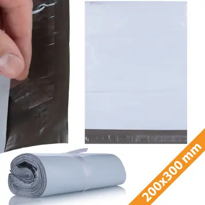 Plasticna Vrecica Za Slanje 200x300 Mm – Bijela LDPE | 100 Komada, Vodootporna, Samoljepljiva