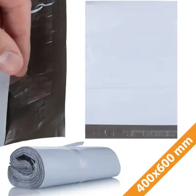 Plasticna Vrecica Za Slanje 400x600 Mm – Bijela LDPE | 100 Komada, Vodootporna, Samoljepljiva