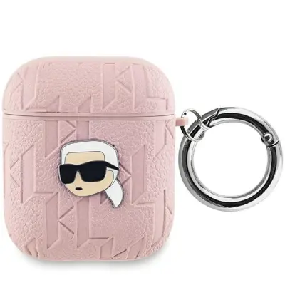 Futrola za AirPods 1 / 2 s monogramom i reljefnim uzorkom Karl Head