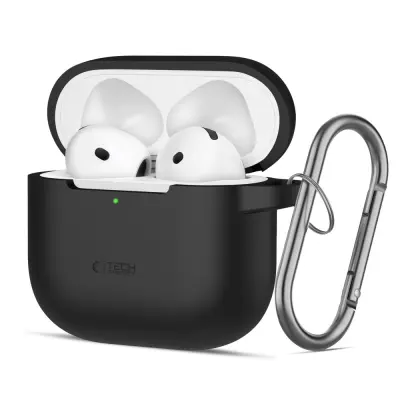 TECH-PROTECT SILIKONSKA KUKICA ZA APPLE AIRPODS 4 KUTIJU, CRNA