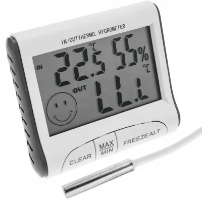 Digitalna Meteorološka Stanica s Hygrometer – LCD Zaslon, Vanjski Senzor | Temp. -50°C~+70°C, Vlažnost 20%~90%RH